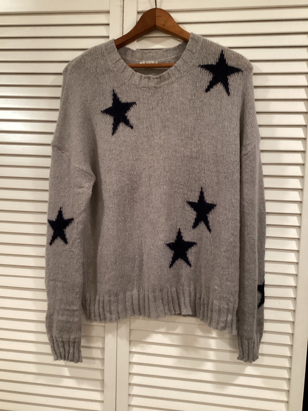 RAILS Percy Crew Neck Sweater Oversized, Navy Star Pattern - Picture 2 of 7